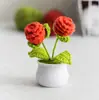 Día del Maestro Maceta Tejida Flor Artificial Acabados Adornos Decoración Hogar Amigos Mejor Amigo Regalos Regalo Flores en Maceta