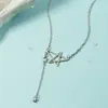 Colar com Pingente de Estrela e Franjas para Mulheres, Colar de Design Exclusivo para Mulheres, Nova Corrente para Clavícula Estilo 2020 para Mulheres, Colar de Amizade Simples e Elegante