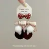 Pendientes Irregulares de Felpa con Forma de Corazón Rojo y Lazo para Mujer, Adecuados para Invierno, Tachuelas Personalizadas