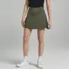 Roupas de Yoga Femininas Saia Esportiva Slim para Tênis Badminton Vôlei Saia Plissada Falsa de Duas Peças Cintura Alta Alta Elasticidade Saia