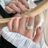 Anillo de Dedo Índice Suchuang S925 Plata Esterlina Combinación Lava para Mujer Estilo Frío Ins Personalizado Plisado Novedad de Alta Gama