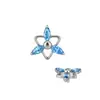 Accesorios de Pendientes de Zirconia con Incrustaciones de Cobre Transfronterizos Serie Azul Margarita Pequeña Mariposa Desmontables DIY Joyería para Perforaciones Accesorios