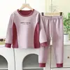 Nuevo conjunto de ropa interior térmica para niños de otoño e invierno, estilo coreano, diseño sin costuras, adecuado para niños y niñas, ropa para el hogar y pijamas