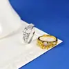 Montura de anillo de plata de ley s925, forma de huevo 6*8mm, hueca con acabado cepillado, accesorio de joyería para incrustar cristales DIY