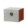 Caja de brocado con hebilla de cobre y gancho curvo estilo chino nuevo olla de arena púrpura caja de embalaje Wenwan quemador de incienso de porcelana hebilla de madera caja de brocado de terciopelo de copo de nieve