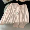 Pijama transfronterizo para mujer, primavera y otoño, nueva llegada, lindo traje de algodón de manga larga con estampado de dibujos animados de dálmatas y nubes