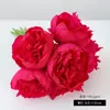 Buquê de Flores de Peônia Simuladas com 6 Cabeças, Amarrado à Mão, Flores de Peônia Artificiais Grandes para Decoração de Casa, Suprimentos para Casamento, Enfeites para Sala de Estar