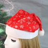Decoraciones Navideñas Transfronterizas Sombrero de Terciopelo Rojo con Estampado de Copo de Nieve Plateado Gorro Navideño Decoraciones Navideñas Gorro Navideño