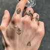 Tatuajes Temporales Creativos de Hierbas Patrón Pequeño de Horror Calavera Fantasma Fuego Hombres y Mujeres Moda Gama Alta Impermeables y Resistentes al Sudor Larga Duración