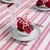Anel de guardanapo de orelhas de coelho em tecido xadrez Decoração de mesa para festa de banquete de casamento de hotel anel de guardanapo