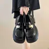 Zapatos de cuero para mujer estilo británico de suela gruesa, mocasines de moda otoño 2026 con hebilla metálica, zapatos Mary Jane versátiles