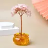 Cornucópia de Vidro Cristalizado Base Árvore da Fortuna Decoração Criativa para Mesa de Escritório Cristal Rosa Cristal Colorido