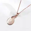 Colar Conjunto Pedra Olho de Gato Pingente Ouro Rosa Brincos Dourados Embalagem Independente Europeia e Americana Brincos de Corrente