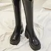 Botas altas de moda para mujeres petite, con tacones altos, suelas gruesas y tacones gruesos, diseñadas para añadir altura