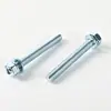 Tornillo combinado de tres piezas con cabeza hexagonal externa ranurada en cruz de acero al carbono grado 8.8 galvanizado con arandela elástica plana en stock M3