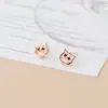 Brincos de Gatinho Vazados Fashionáveis Fofos Estilo Coreano Exquisitos de Prata Esterlina S925 Nalan com Diamantes para Meninas G3125
