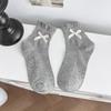 Calcetines de Algodón Puro con Lazo y Boca de Burbuja para Mujer y Niña, Primavera y Verano, Malla Transpirable, Color Sólido, Calcetines Cortos para Zapatos Pequeños de Cuero