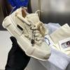 Tênis de Lona Escondido Estilo Wu Jianhao Cadarço Solado Grosso Sorriso Aberto Bico Larga Estilo Casal Sapatos de Mendigo Puro Original