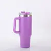 Taza de Coche de Primera Generación de Acero Inoxidable 304 de Doble Pared, Aislada, de 40 oz, Transfronteriza, con Asa Portátil y Taza con Popote para Montar en Coche