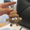 Chaveiro de Carro Pingente Bola de Carvão Pequena de Pelo Sintético de Visão Falsa Pingente de Pelúcia Popular Ins Coreano para Mochila