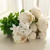 Flor Artificial Peônia Estilo Europeu Fio Central 13 Cabeças Decoração de Casa Flor de Peônia Dia dos Namorados Rosa Casamento Flor Artificial de Mão