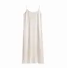 Camisola Longa de Seda Pesada para Mulheres, Seda de Amora, Costas Abertas, Fenda, Camisola Sexy para Casa, Novo Estilo