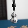 Colgante de calabaza Baifu en plata de ley s999, cadena de suéter versátil retro abierta para hombres y mujeres.