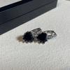 Color Super Industria Pesada Lujo Ligero Corazón de Amor Zircón Hebilla de Oreja Coreanos de Gama Alta Elegantes Modernos Aretes de Oreja Aretes de Chica Popular Mujeres