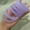 Pulsera de Calcedonia Violeta Brasileña Color Gradiente Té de Leche de Taro Lichi Congelado Morado Claro Ágata Lavanda Pulsera
