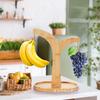 Estante de Plátanos de Bambú de Escritorio con Gancho Almacenamiento de Plátanos Uvas Estante Vertical Cocina Creativo Adorno de Frutas Estante de Almacenamiento