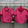 Conjunto de Shorts de Manga Corta con Capucha Ligero Transpirable Protector Solar de Verano Beijianglang para Hombre, Ropa Casual Holgada de Color Sólido Simple de Moda