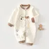 Roupas de Bebê para Meninos e Meninas, Macacão Acolchoado de Outono e Inverno, Quente para Recém-nascidos, Macacão Mais Grosso, Roupa de Inverno