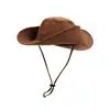 Sombrero de Sol de Viaje Estilo Retro Americano Occidental para Hombres, Sombrero de Pescador con Protección Solar, Sombrero de Vaquero Occidental para Mujeres, Sombrero de Invierno para Senderismo al Aire Libre
