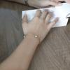 Pulsera de Perlas con Cierre de Pinza de Acero de Titanio Empalmado para Mujer, Cadena de Cuentas con Diseño Geométrico, Estilo Vintage