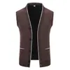Nuevo Chaleco Suéter Casual de Punto Grueso con Cuello en V Estilo Coreano para Hombre Talla Grande con Forro de Terciopelo