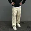 Calças Americanas de Outono Pretas High Street Masculinas Moda Tendência Casuais Cleanfit Com Caimento Calças Cargo Lenhador