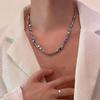 Europa y Estados Unidos nueva tendencia puntada irregular irregular collar de grava personalidad para hombres y mujeres nicho diseño sentido de alta gama hip-hop