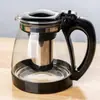 Tetera de flores directa de fábrica tetera de vidrio revestimiento de acero inoxidable tetera de olla única de vidrio juego de cinco piezas Venta al por mayor
