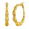 Estilo Europeo y Americano Nuevo Diseño Pendientes de Bambú Pendientes de Aro Moda para Mujer Metal DIY Pendientes