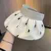 Sombrero de Paja de Malla con Parte Superior Abierta para Mujer, Sombrero de Sol de Verano para Exteriores con Protección UV, Sombrero de Sol Plegable de Ala Ancha con Conchas