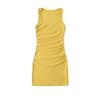 Vestido Sexy de Verano sin Mangas con Cuello U para Mujer, Nuevo Estilo de Verano, Estilo Puro Deseo, Cintura Fruncida, Corte Ajustado, Vestido Corto Bodycon