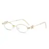 Série de Joias Iguais da Jennie Armações de Óculos com Diamantes, Estilo Puro Desejo, Armações Pequenas Ovais com Lentes Planas, Óculos de Grau