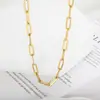 Estilo Ins Celebridad de Internet Europea y Americana Venta Caliente Transfronteriza Cadena Simple de Acero Inoxidable Gargantilla para Mujer Cadena para Clavícula Tendencia Hip-Hop