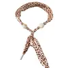 Colar Scarf de Seda Estampado Retro Estampa de Leopardo Maillard Feminino 2025 Novo Acessórios de Corrente para Clavícula de Luxo Acessível Tendência
