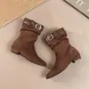 Botines retro estilo páramo para mujer, nueva colección otoño 2026, botas vaqueras de punta, botas altas de equitación hasta la rodilla