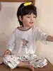 Pijama de Modal para Niños Niños, Estilo Delgado de Verano, Ropa de Casa para Niños Pequeños, Conjunto de Manga Tres Cuartos, Nuevo Modelo 2026, Clase A