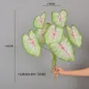 Planta Artificial de Caladio de 7 Hojas con Tallos Similares a Raíces, Manojos de Hojas y Piezas Decorativas para Decoración Interior del Hogar, Sala de Estar y Decoración de Paredes con Plantas
