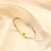 Pulseira de aço inoxidável de alta qualidade para meninas, pulseira de joia banhada a ouro em aço titânio, joia de pulso, pulseira de joia, atacado