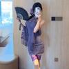 Lencería Sexy, Púrpura Sexy Puro Deseo, Nuevo Estilo Chino Cheongsam, No Necesita Quitarse, Uniforme Transparente, Celebridad de Internet, Se Puede Usar Afuera, Ropa para el Hogar para Mujeres
