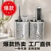 [Personalizável da fábrica de origem] Tubo de armazenamento de escovas sem furos, montado na parede para banheiro, para guardar pincéis de maquiagem